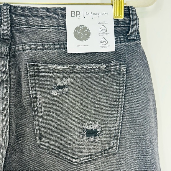 NEW BP Black Destroyed Wide Leg Low Rise Denim Jean 100% Cotton Size 29, Size 30 - Picture 10 of 14